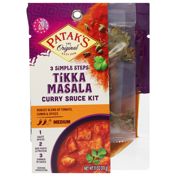 Indian Foods Patak's Curry Sauce Kit, Tikka Masala, Medium hero