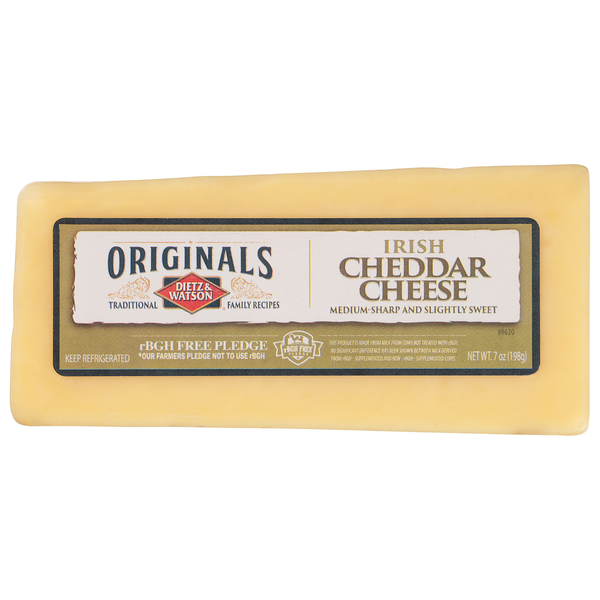 Specialty Cheeses Dietz & Watson Cheese, Cheddar, Irish hero