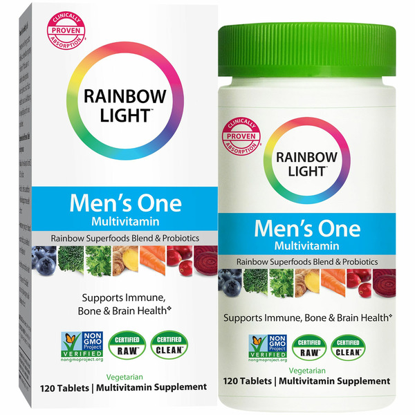 Men's Multivitamins Rainbow Light Men’S One High Potency Daily Multivitamin, Vegetarian, Gluten Free, 120 Tablets hero