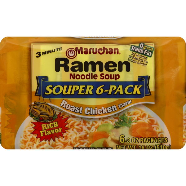 Dry Pasta & Noodles Maruchan Ramon Noodle Soup, Roast Chicken Flavor, Souper 6-Pack hero