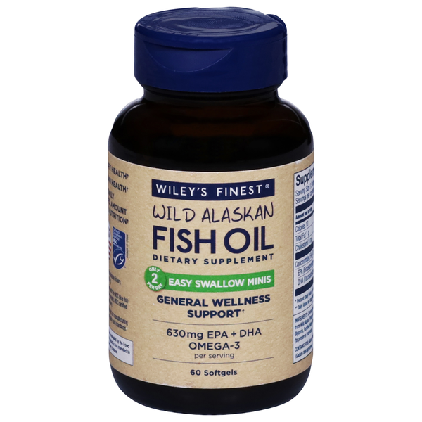 Fish Oil Supplements Wiley's Finest Fish Oil, General Wellness Support, Softgels hero