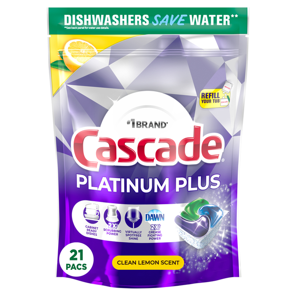 Dish Detergents Cascade Platinum Plus Dishwasher Pods hero