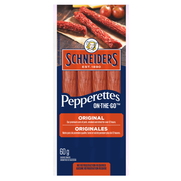 Hot Dogs, Bacon & Sausage Schneiders Pepperettes On-the-go Sausage Sticks, Original Flavour hero