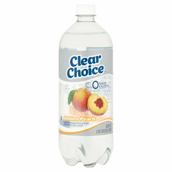 Water, Seltzer & Sparkling Water Clear Choice Ice Golden Peach Flavored Sparkling Water Beverage hero