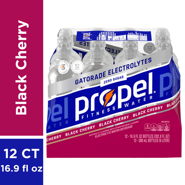 Energy & Sports Drinks Propel Electrolyte Water Beverage, Zero Sugar, Black Cherry hero