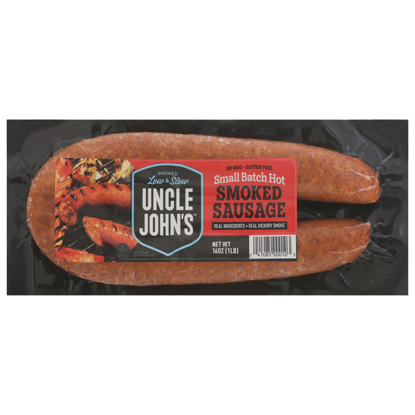 Hot Dogs, Bacon & Sausage Uncle John's Pride Sausage, Smoked, Small Batch Hot hero