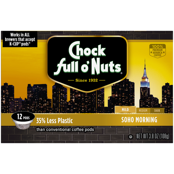 Coffee Chock full o’Nuts Soho Morning Mild Roast Coffee Single Serve Pods hero