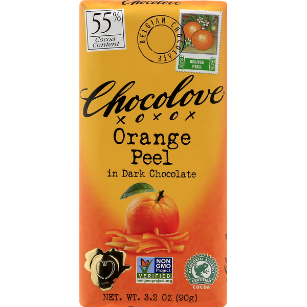 Candy & Chocolate Chocolove Dark Chocolate, Orange Peel, 55% Cocoa hero