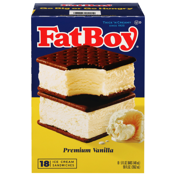 Ice Cream & Ice FatBoy Ice Cream Sandwiches, Premium Vanilla hero