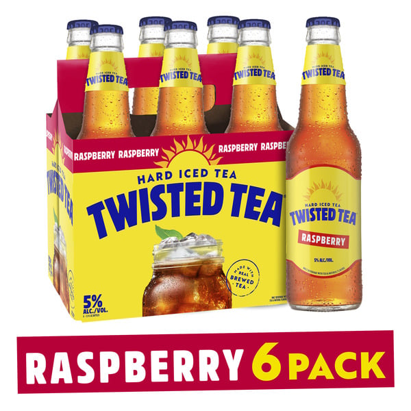 Beers & Coolers Twisted Tea Raspberry, Hard Iced Tea hero