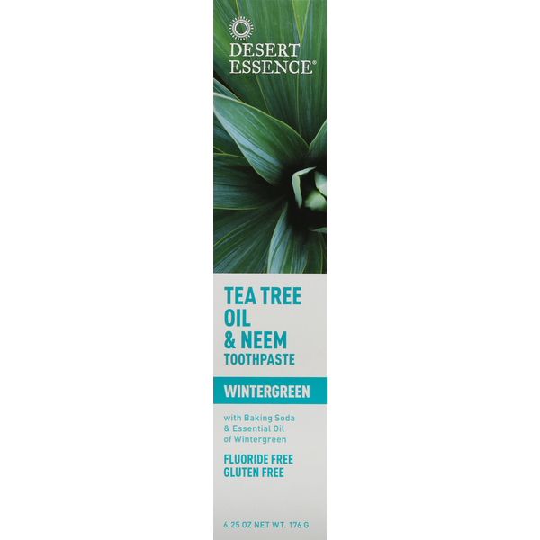 Oral Hygiene Desert Essence Toothpaste, Tea Tree Oil & Neem, Wintergreen hero