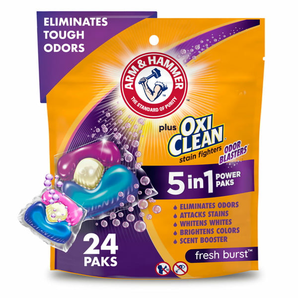 Laundry Arm & Hammer Plus OxiClean with Odor Blasters Fresh Burst 3 in1 Power Paks hero