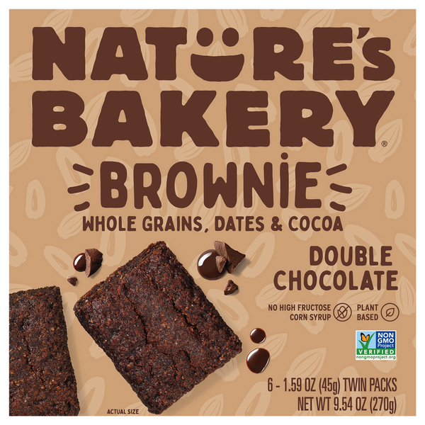 Cookies & Cakes Nature's Bakery Brownie, Double Chocolate, Twin Packs hero