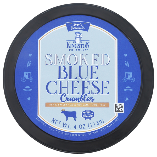 Specialty Cheeses Kingston Creamery Blue Cheese, Crumbles, Smoked hero