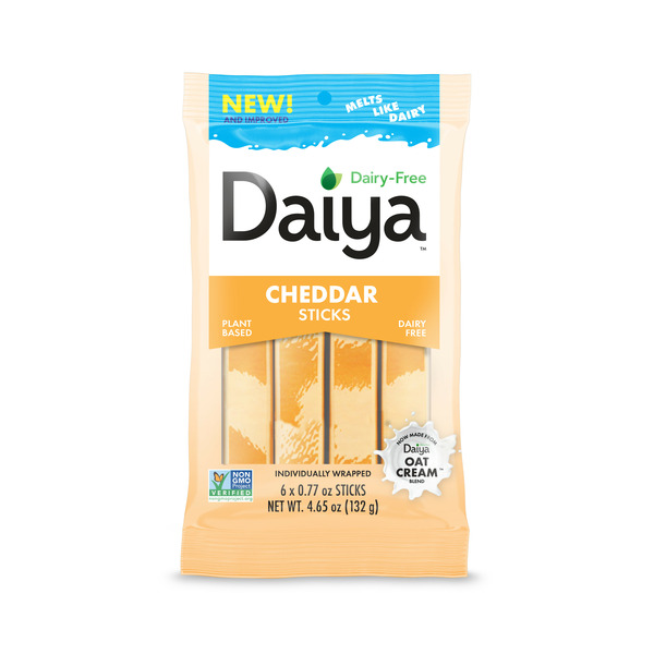 Packaged Cheese Daiya Dairy Free Cheddar Cheese Sticks hero