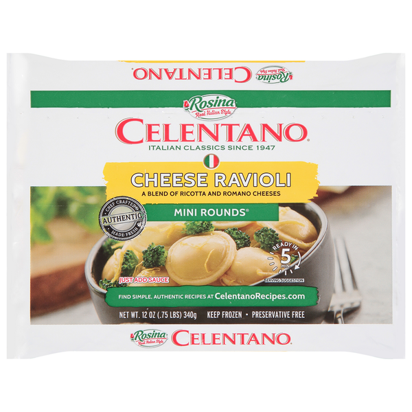 Frozen Meals Celentano Ravioli, Cheese, Mini Rounds hero