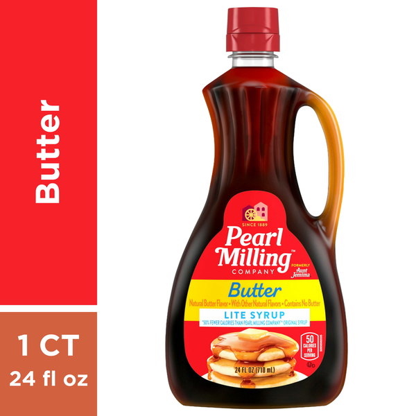 Pancake/Waffel Mixes and Syrup Pearl Milling Company Butter Syrup hero