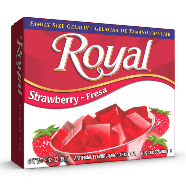 Baking & Supplies Royal Family Size Strawberry Gelatin Mix hero