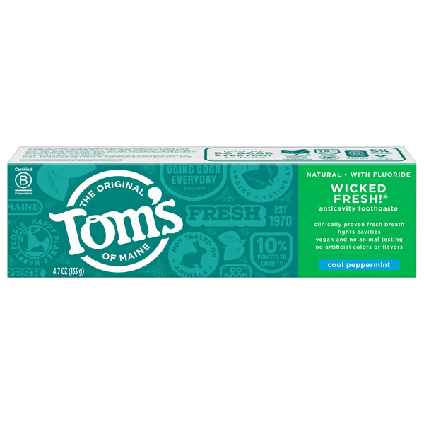 Oral Hygiene Tom's of Maine Natural Toothpaste With Fluoride, Cool Peppermint hero