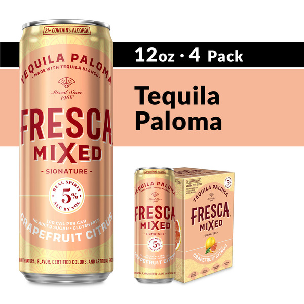 Spirits Fresca Mixed Tequila Paloma Canned Cocktail Cans hero