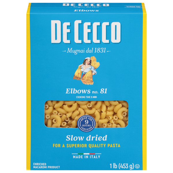 Dry Pasta De Cecco Elbows, No. 81 hero