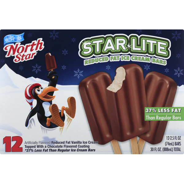 Ice Cream & Ice North Star Ice Cream Bars, Reduced Fat, Star Lite hero