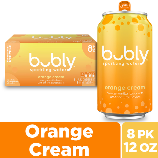 Soft Drinks bubly Sparkling Water, Orange Cream hero