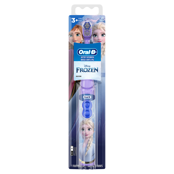 Oral Hygiene Oral-B Kid's Battery Toothbrush featuring Disney's Frozen, Soft Bristles, for Kids 3+ hero