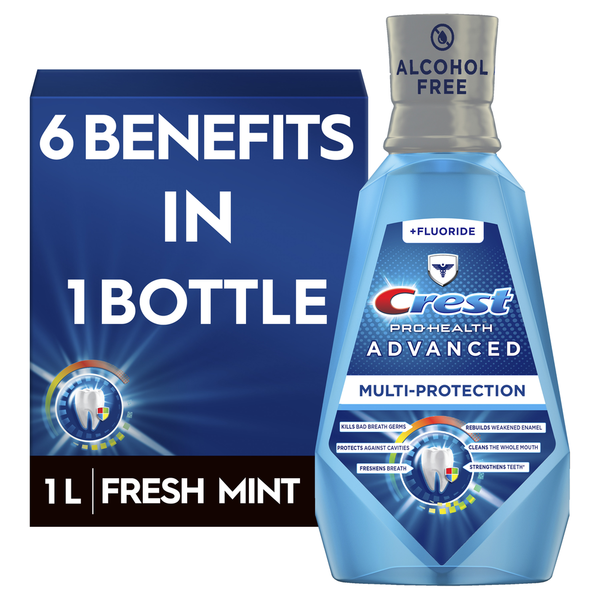 Crest Pro-Health Advanced Alcohol Free Extra Deep Clean Mouthwash, Fresh hero