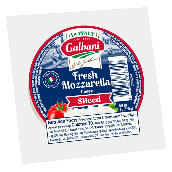 Specialty Cheeses Galbani Fresh Mozzarella Cheese Sliced Ball hero