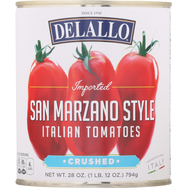 Canned & Jarred Vegetables DeLallo Italian Tomatoes, San Marzano Style, Crushed hero