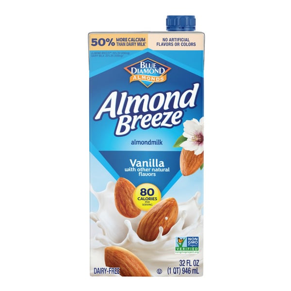 Dairy Alternatives Almond Breeze Vanilla Shelf-Stable Almondmilk hero