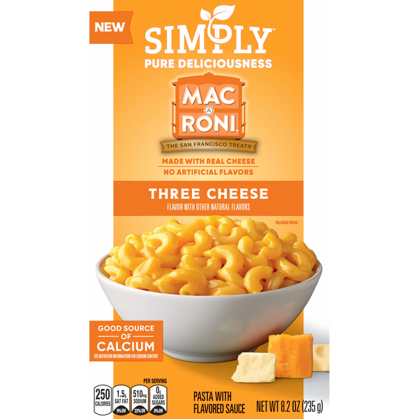 Instant Foods Mac A Roni Simply Mac and Cheese Pasta, Three Cheese hero