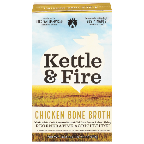 Juice & Nectars Kettle & Fire Bone Broth, Chicken hero