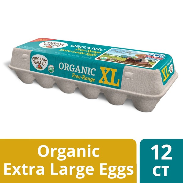 Eggs Organic Valley Extra Large Brown Free Range Organic Eggs hero