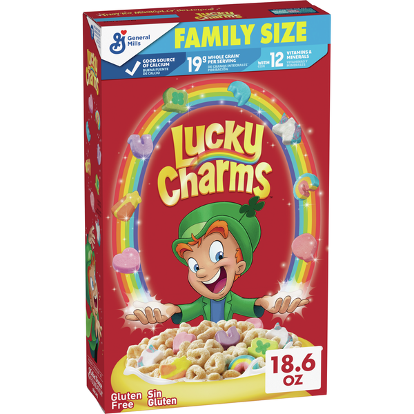 Cereal Lucky Charms Gluten Free Cereal with Marshmallows, Kids Breakfast Cereal hero