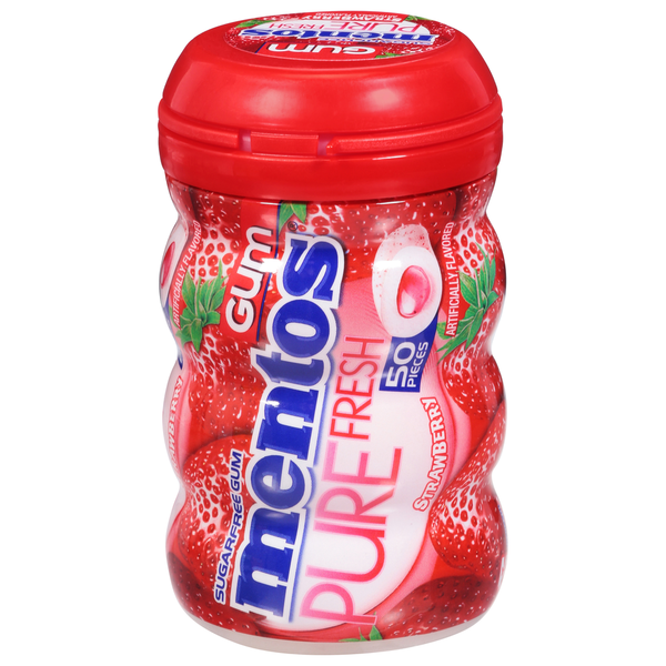 Mint & Gum Mentos Gum, Sugar Free, Strawberry hero