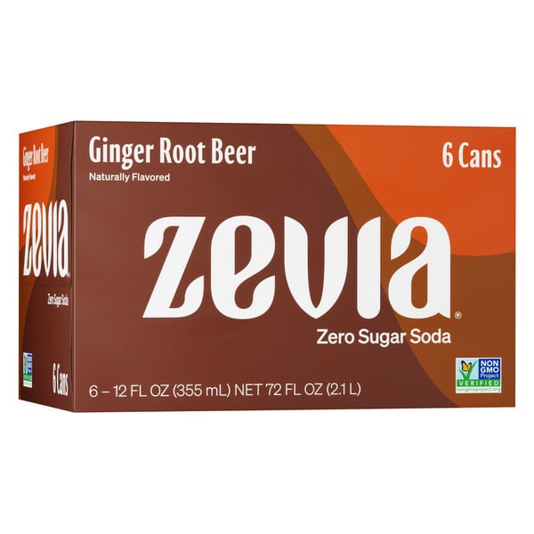 Soft Drinks Zevia Zero Sugar Ginger Root Beer Soda hero