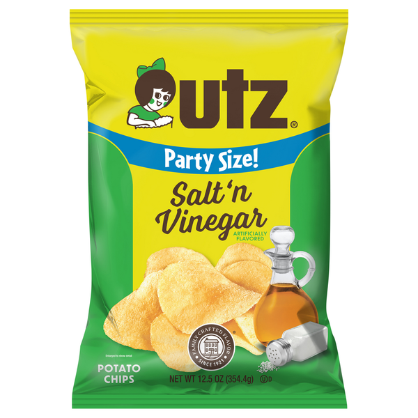 Utz Potato Chips, Salt 'n Vinegar, Party Size hero