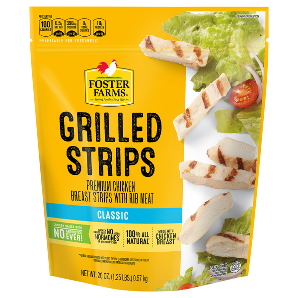 Frozen Meat & Seafood Foster Farms Classic Grilled Chicken Strips hero