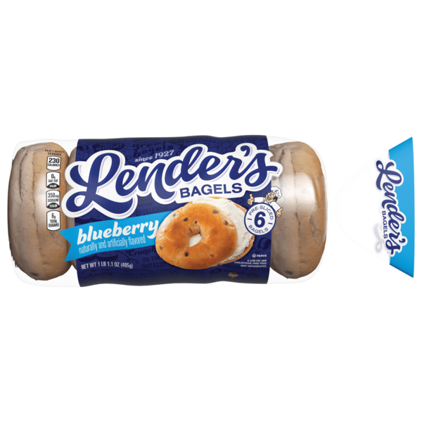 Breakfast Bakery Lender's Original, 6 count, Blueberry Pre-sliced Bagels hero