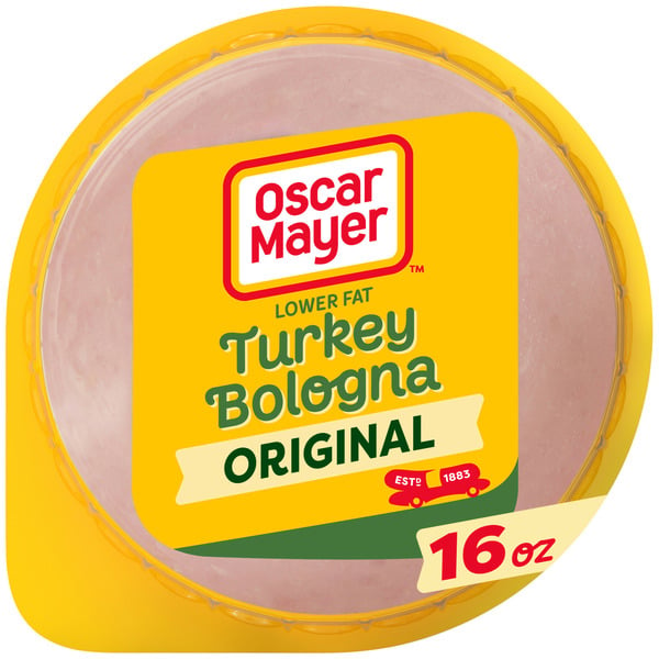 Packaged Meat Oscar Mayer Turkey Bologna Sliced Deli Sandwich Lunch Meat with 50% Lower Fat hero