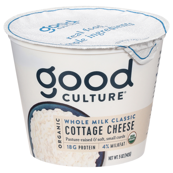 Other Creams & Cheeses good culture Cottage Cheese, Organic, 4% Milkfat, Whole Milk Classic hero