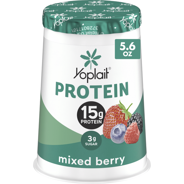 Yoplait Protein Mixed Berry Yogurt Cultured Dairy Snack Cup hero