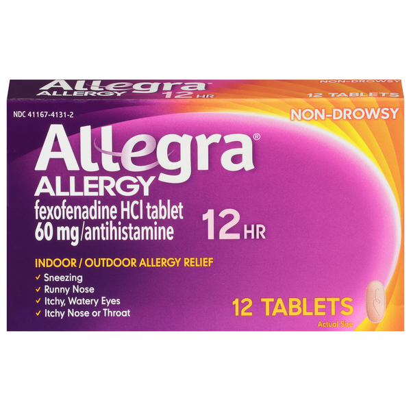 Cold, Flu & Allergy Allegra Allergy Relief, Indoor/Outdoor, 60 mg, Tablets hero