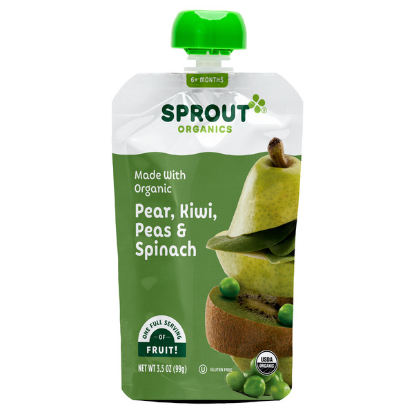 Baby Food & Formula Sprout Organics Pear, Kiwi, Peas & Spinach,  6+ Months hero