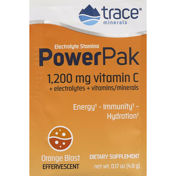 Vitamins & Minerals Trace Minerals Electrolyte Stamina, Effervescent, Orange Blast, Power Pak hero