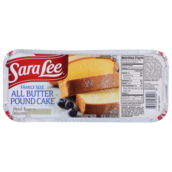 Bakery Desserts Sara Lee All Butter Pound Pound Cake hero