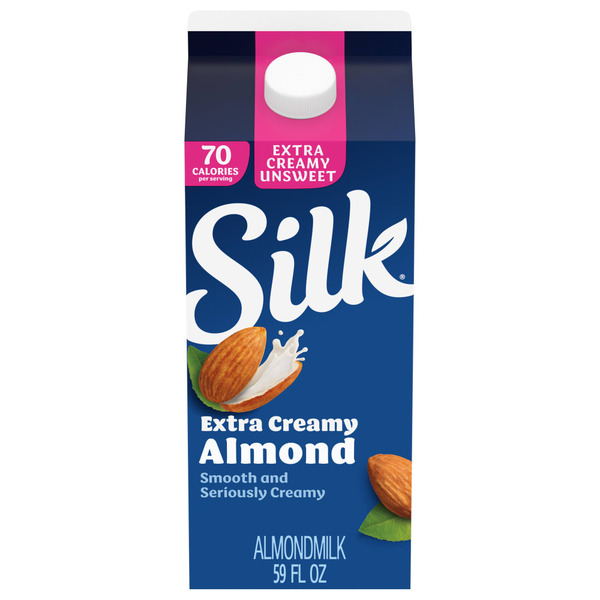 Milk Silk Unsweet Extra Creamy Almond Milk, Dairy Free, Gluten Free, Soy Free hero