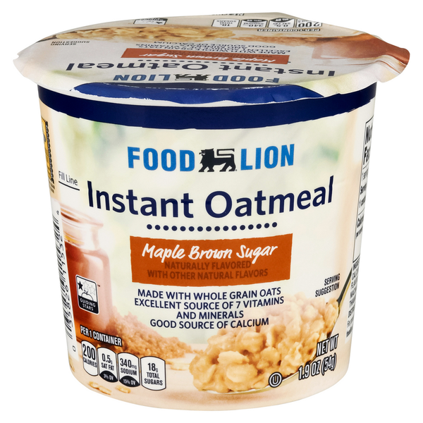 Cereal Food Lion Instant Oatmeal, Maple Brown Sugar hero